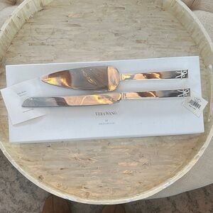 Vera Wang Wedgwood Silver Cake Knife and Server Set